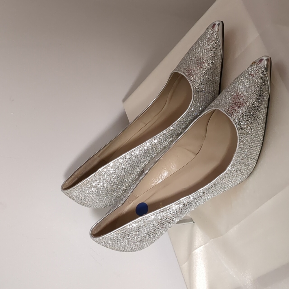 Pleaser USA Silver Glitter Pumps